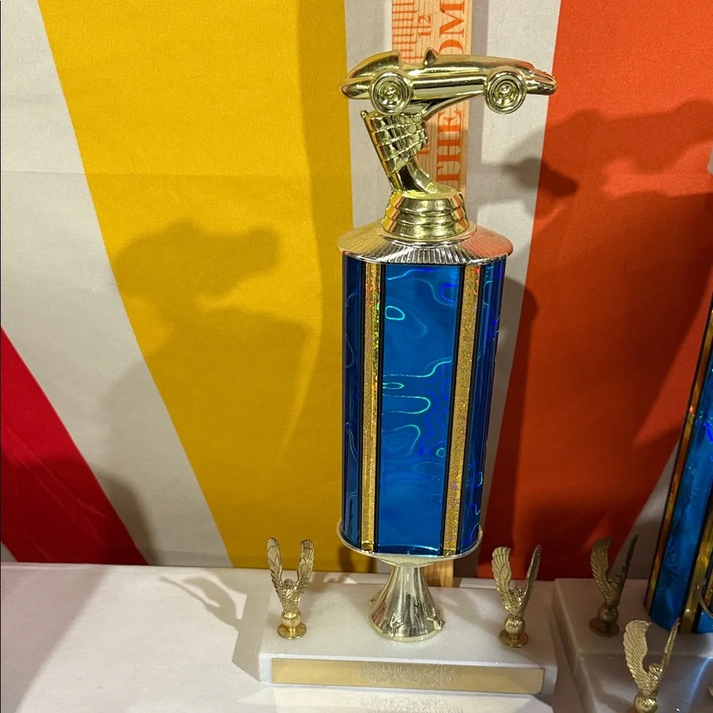 Blue and Gold car Trophies-assorted